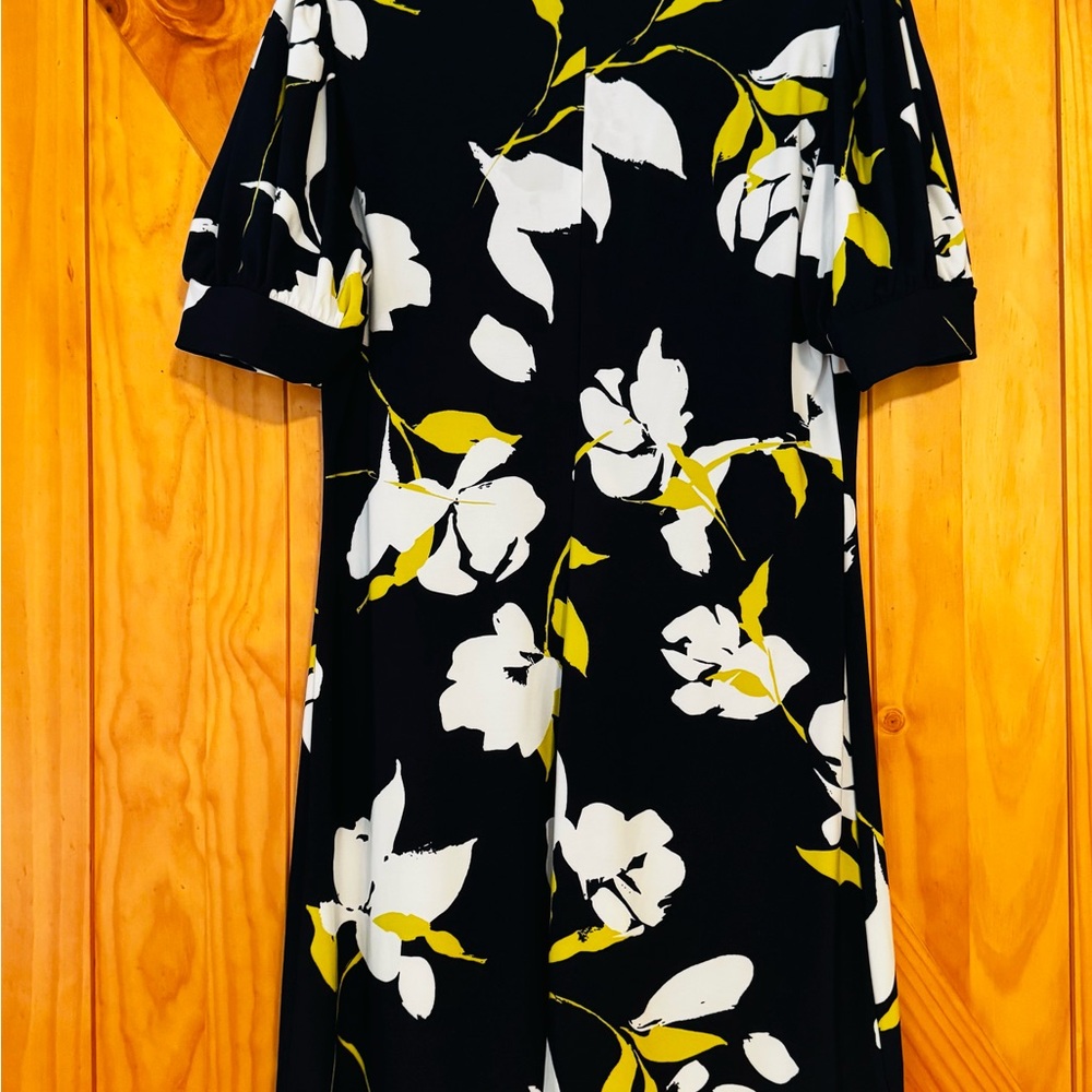 Harper Rose Navy Dress with White and Yellow Floral Design